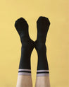 Performance Crew Socks - Black/Pink Heart